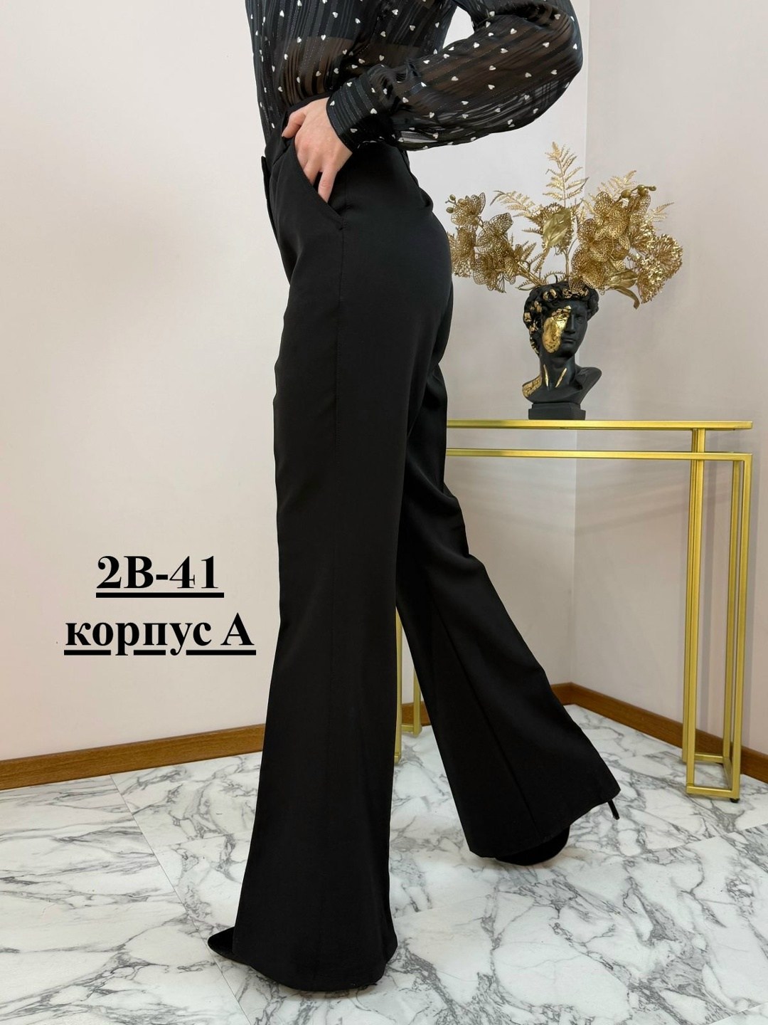 классические брюки,женские брюки,брюки женские клеш,брюки клеш классические luxechic размер 40 черный,брюки классические клеш kokn 180062494