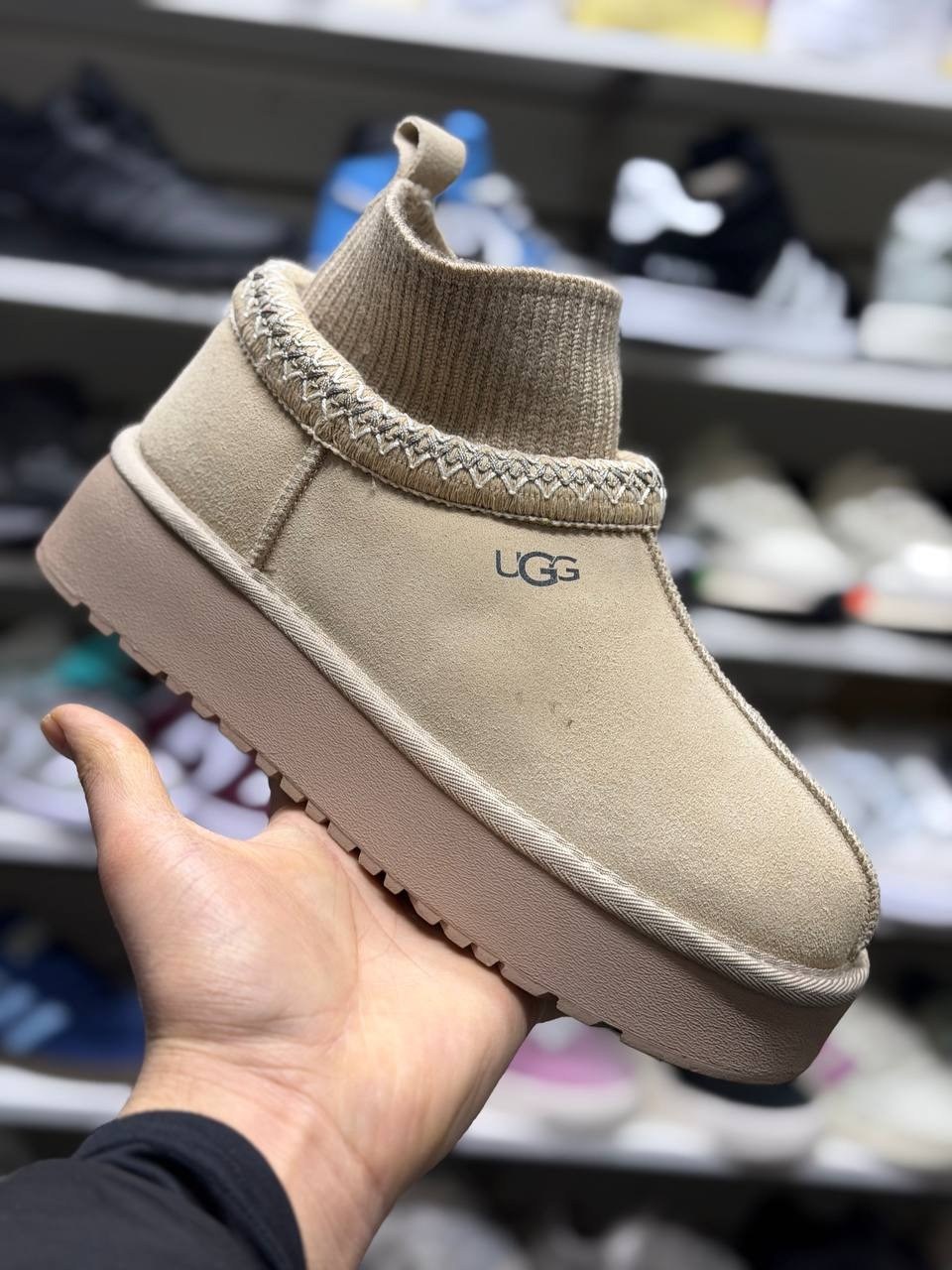 угги ugg женские,зимние угги ugg tazzette с трикотажной вставкой,женские угги,женские короткие зимние угги,угги