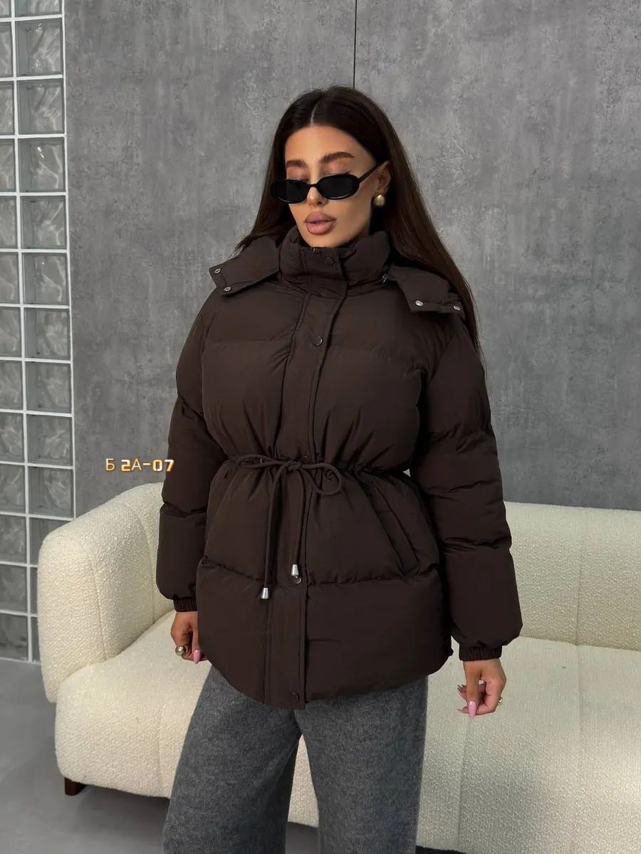 объемный пуховик,куртка пуховик зимняя с капюшоном и кулиской,пуховик женский,куртка женская зимняя,пуховик зимний с капюшоном раннель