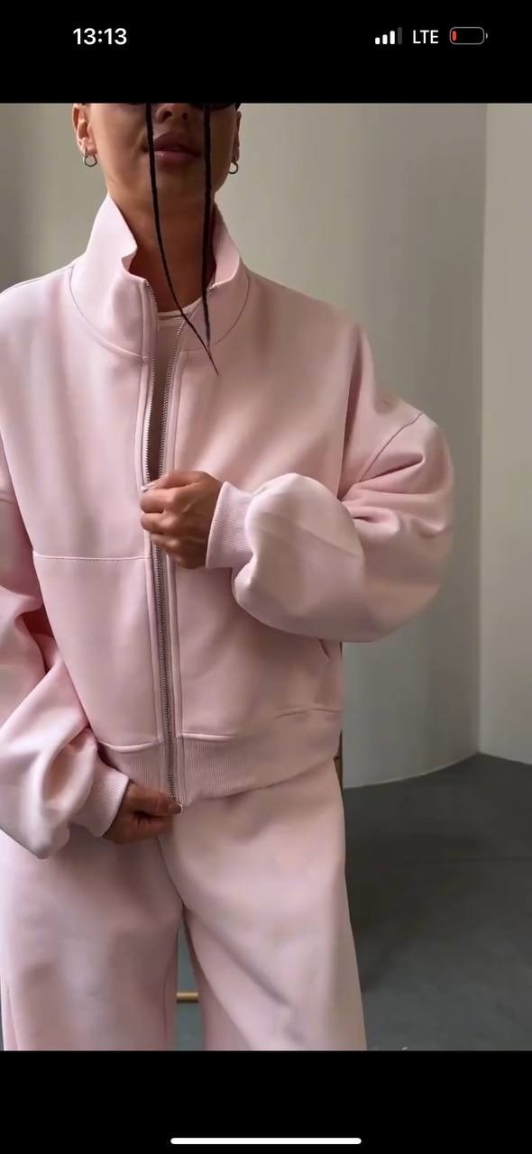 костюм спортивный,костюм спортивный розовый,розовый костюм,костюм женский на флисе,костюм спортивный со штанами палаццо и зип худи micca 362777071