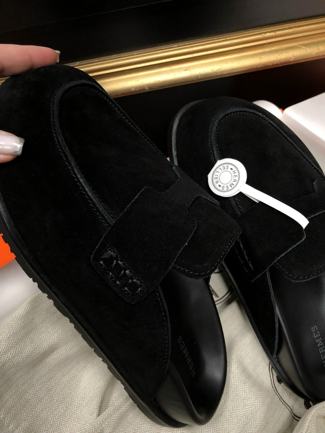 обувь,мюли hermes черные,мюли мужские,мюли hermes,замшевые мюли