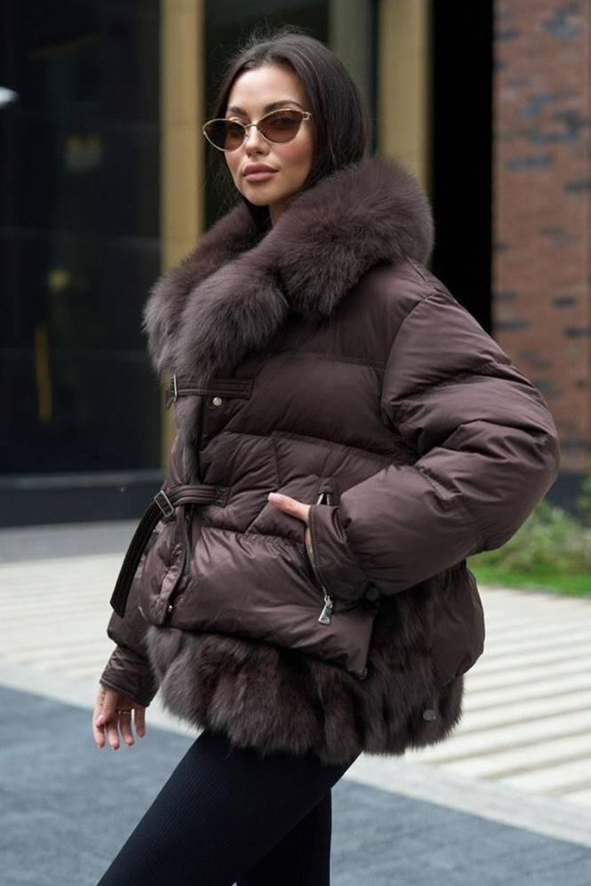 куртка - пуховик с мехом песца city furs,куртка-пуховик с мехом финского песца,пуховик женский,куртка с натуральным мехом,зимние пуховики