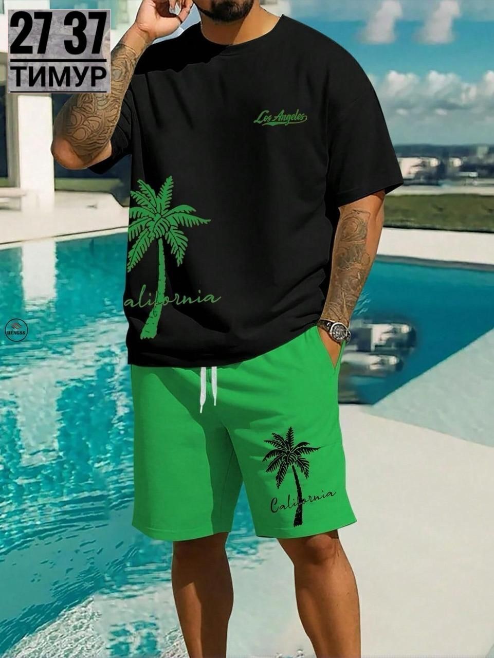 спортивный костюм летний мужской,костюм шорты футболка мужской,футболка и шорты комплект,летний костюм футболка шорты,костюм с принтом