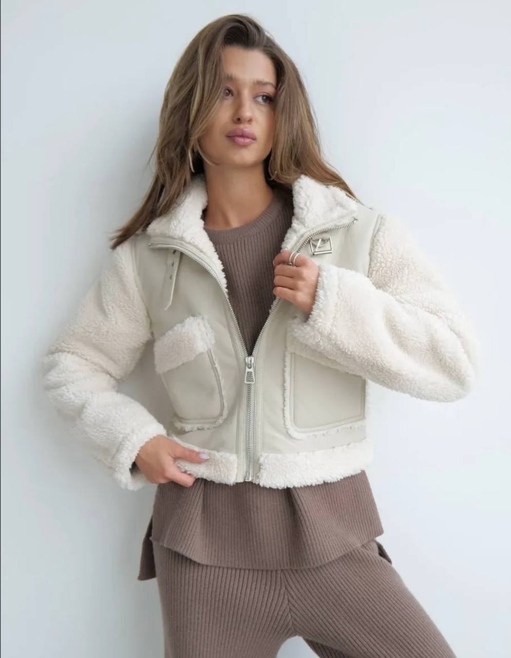 дубленка авиатор женская зима 2025 monywear,стильная дубленка женская,дубленка женская,monywear дубленка авиатор женская весна 2026,дубленка искусственная monymony