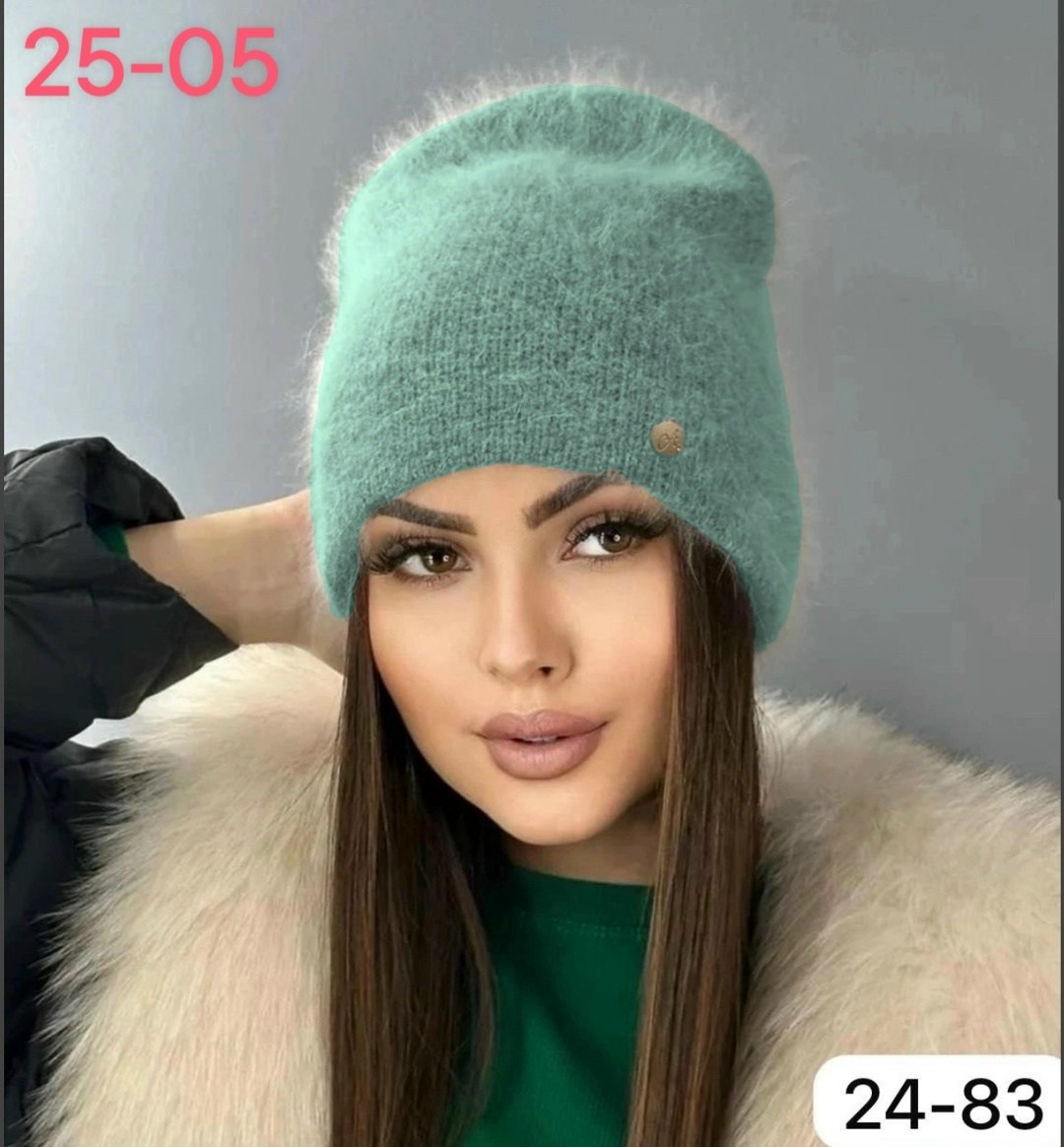 вязаная теплая шапка бини из ангоры,шапка onebigshop,зимняя шапка из ангоры,шапка ангора мондиаль,шапка бини из ангоры