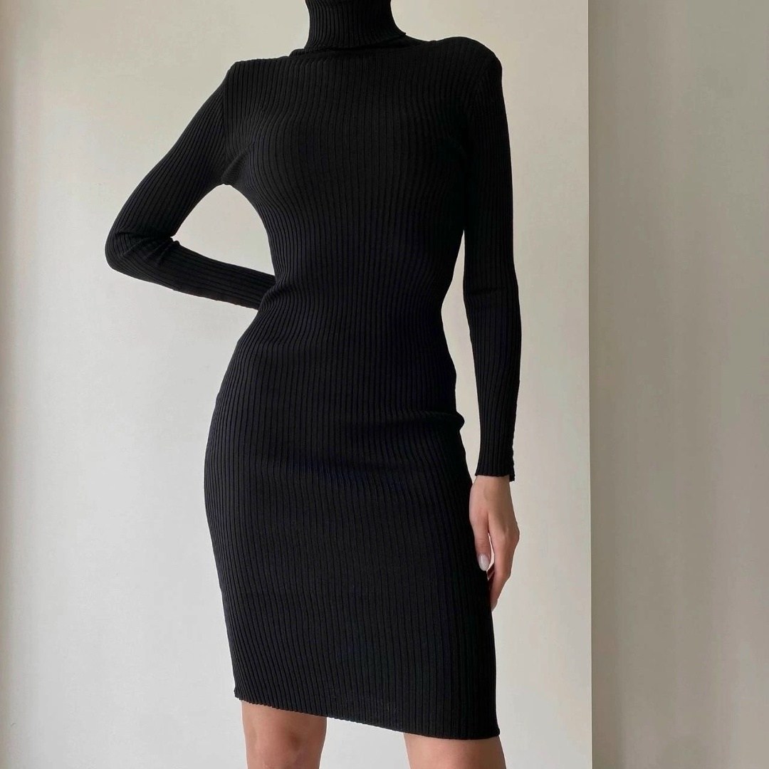 платье лапша с длинным рукавом,платье лапша с длинным рукавом hx shop цвет черный,трикотажное платье-лапша длины миди с высоким горлом,платье лапша длинное трикотажное didisi,платье лапша черное