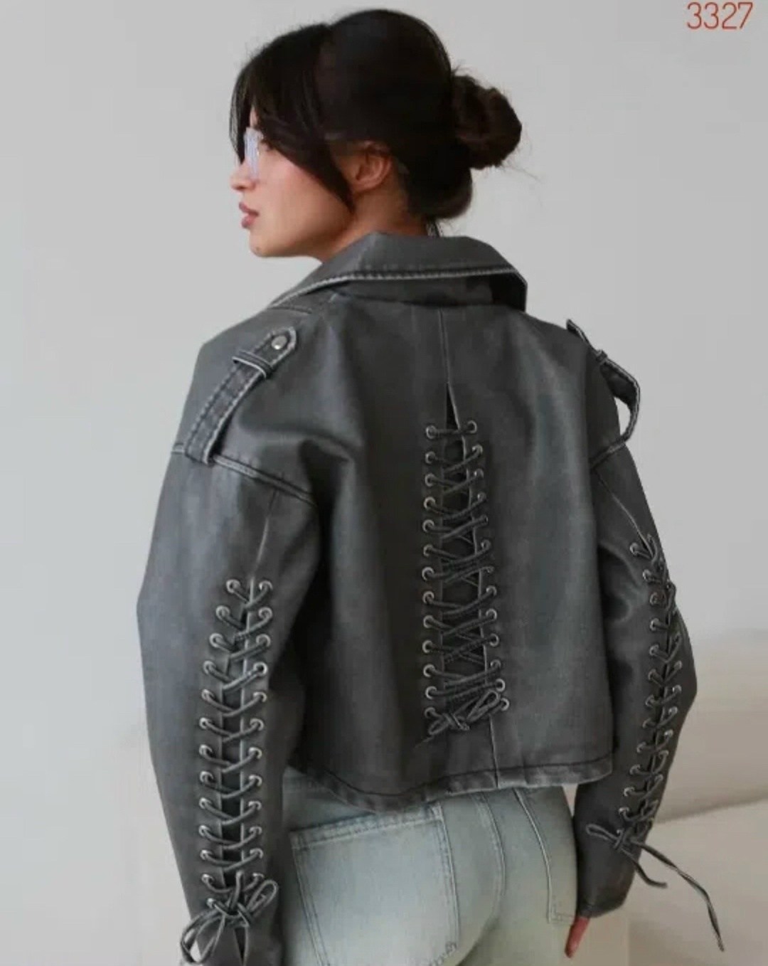 косуха куртка кожаная укороченная xr-xoroshy,куртка косуха,косуха кожаная женская куртка оверсайз,косуха куртка кожаная укороченная xr-xoroshy цвет серый, серый графит,косуха куртка кожаная укороченна