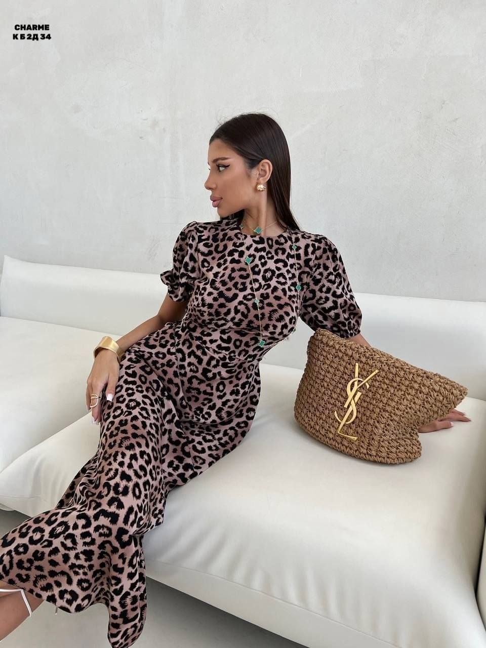 миди платье,платье с леопардовым принтом,платье женское леопардовое,платье женская,платье с короткими рукавами
