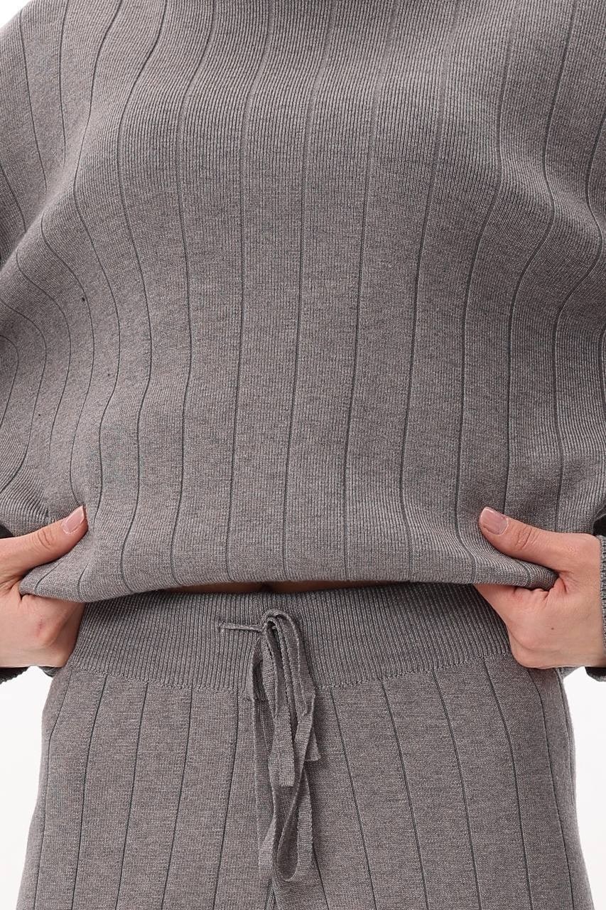 костюм женский mist (свитер и брюки) серый р. s (40-42),костюм вязаный с брюками широкими палаццо шерстяной сити текс,костюм женский теплый брючный,костюм женский mist (свитер и брюки) серый р. l (48-