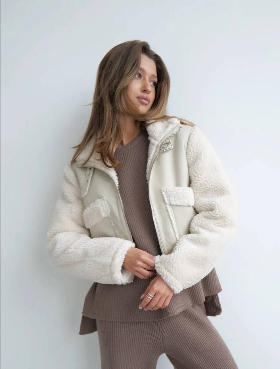дубленка авиатор женская зима 2025 monywear,стильная дубленка женская,дубленка женская,monywear дубленка авиатор женская весна 2026,дубленка искусственная monymony