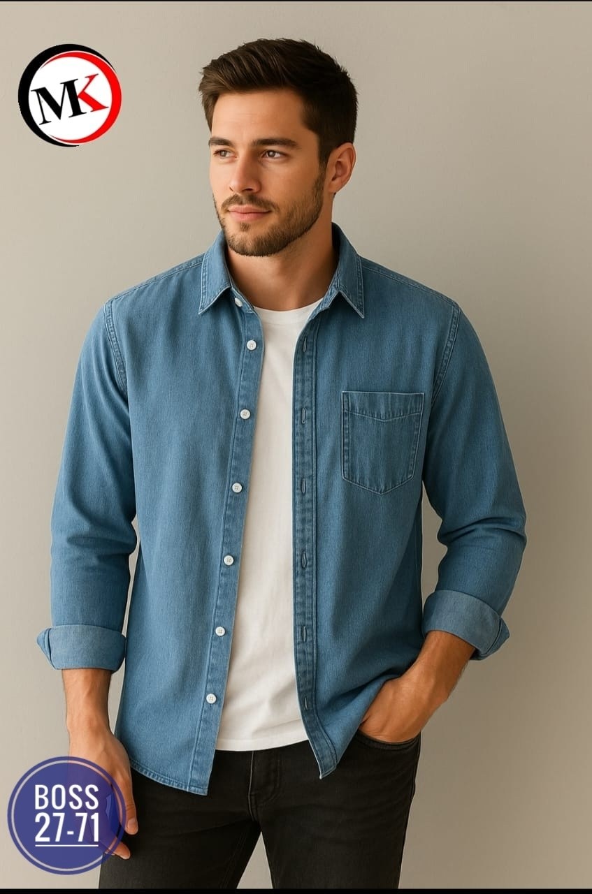 мужская джинсовая рубашка,облегающая джинсовая синяя мужская рубашка с длинным рукавом и одним карманом с клапаном tudors,повседневная рубашка,джинсовая рубашка,мужская мода