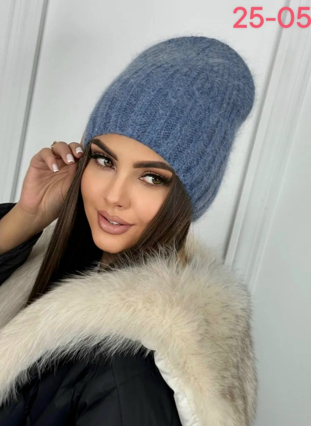 вязаная теплая шапка бини из ангоры,шапка onebigshop,зимняя шапка из ангоры,шапка ангора мондиаль,шапка бини из ангоры