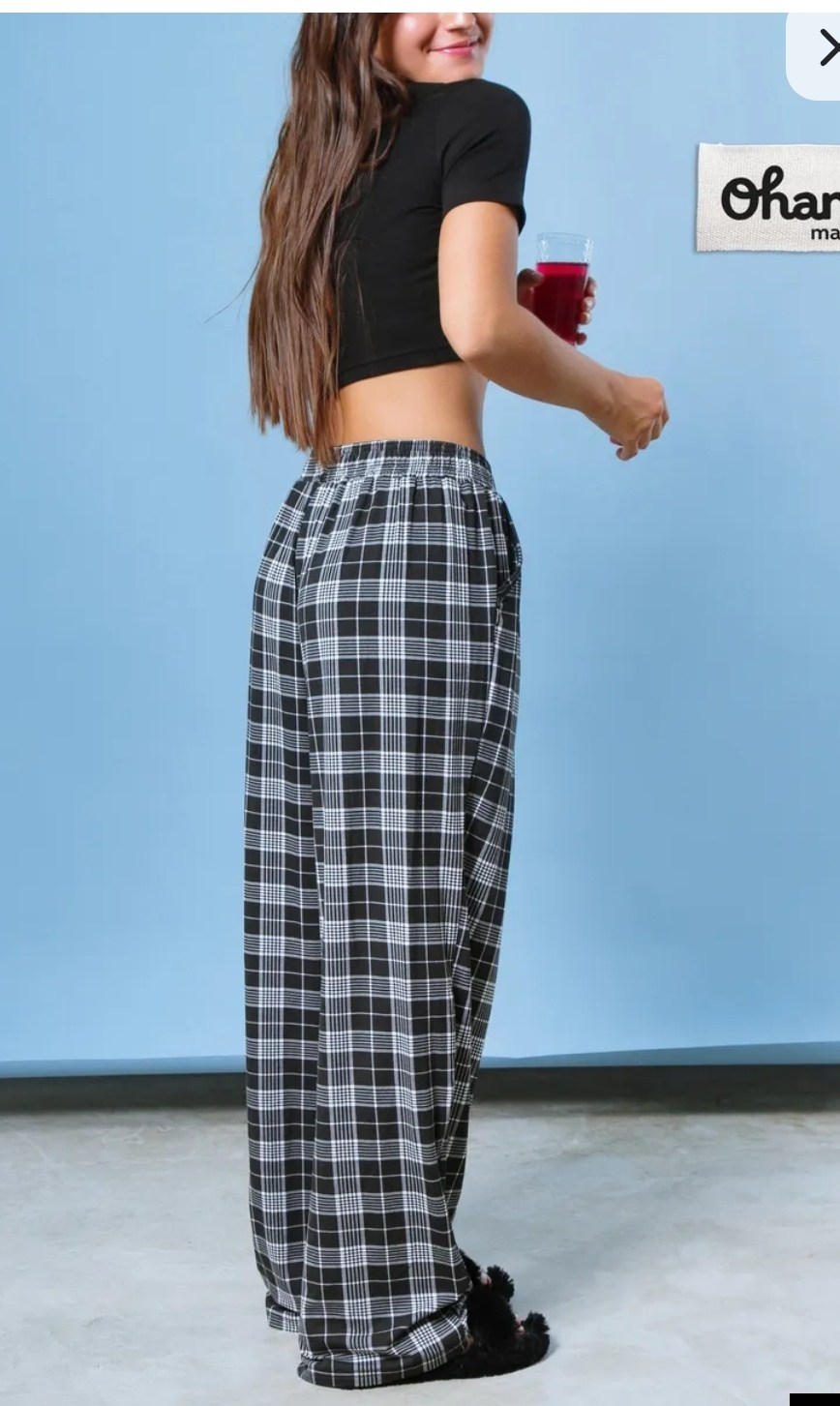 пижамные брюки женские прямые домашние штаны в,пижама женская,пижама женская с брюками,женские брюки в клетку,брюки клетка