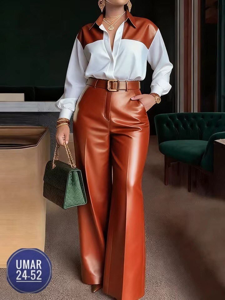 модные брюки,кожаные штаны,кожаные брюки,образ с брюками палаццо,брюки кожаные палаццо