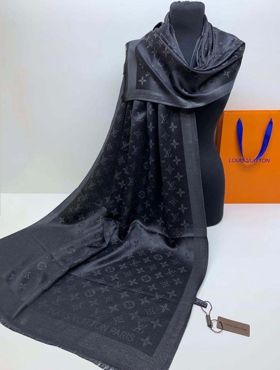 серый платок луи виттон,палантин/шарф louis vuitton тёплый,палантин,платок шелковый луи виттон,палантин женский