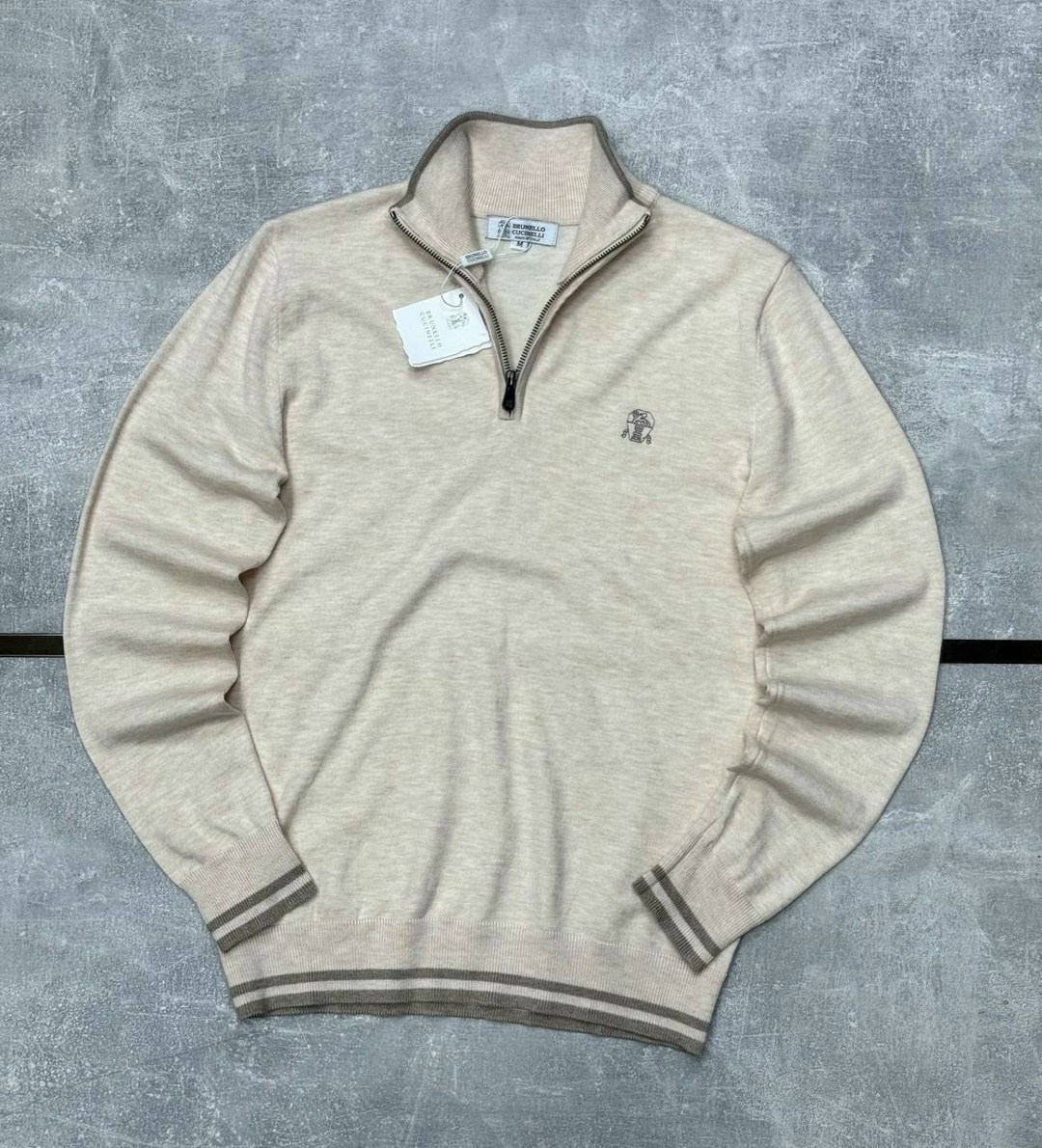 джемпер ralph lauren zip,поло свитер,мужской джемпер quarter-zip burberry beige,мужская кофта,polo ralph lauren бежевый хлопковый джемпер / свитер для мужчин
