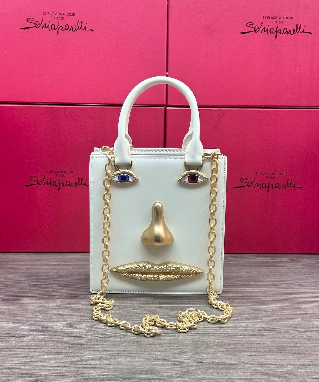 сумка-тоут schiaparelli,сумка женская schiaparelli,сумка schiaparelli,сумка schiaparelli натуральная кожа,женская белая сумка schiaparelli anatomy jewelry