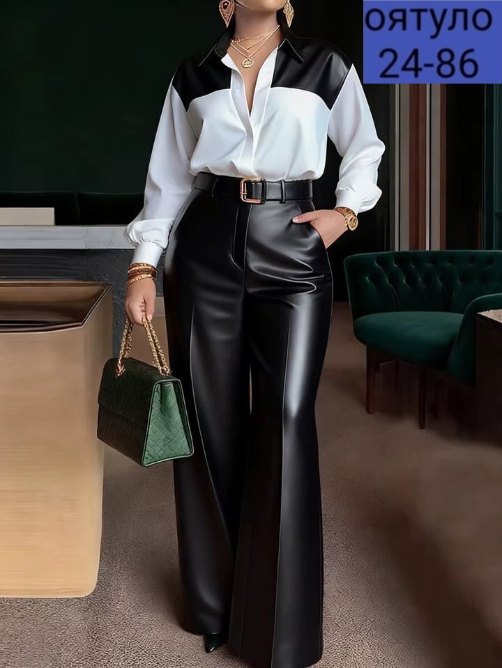 кожаные штаны,элегантные брюки,брюки классические,кожаные широкие брюки,женские широкие брюки