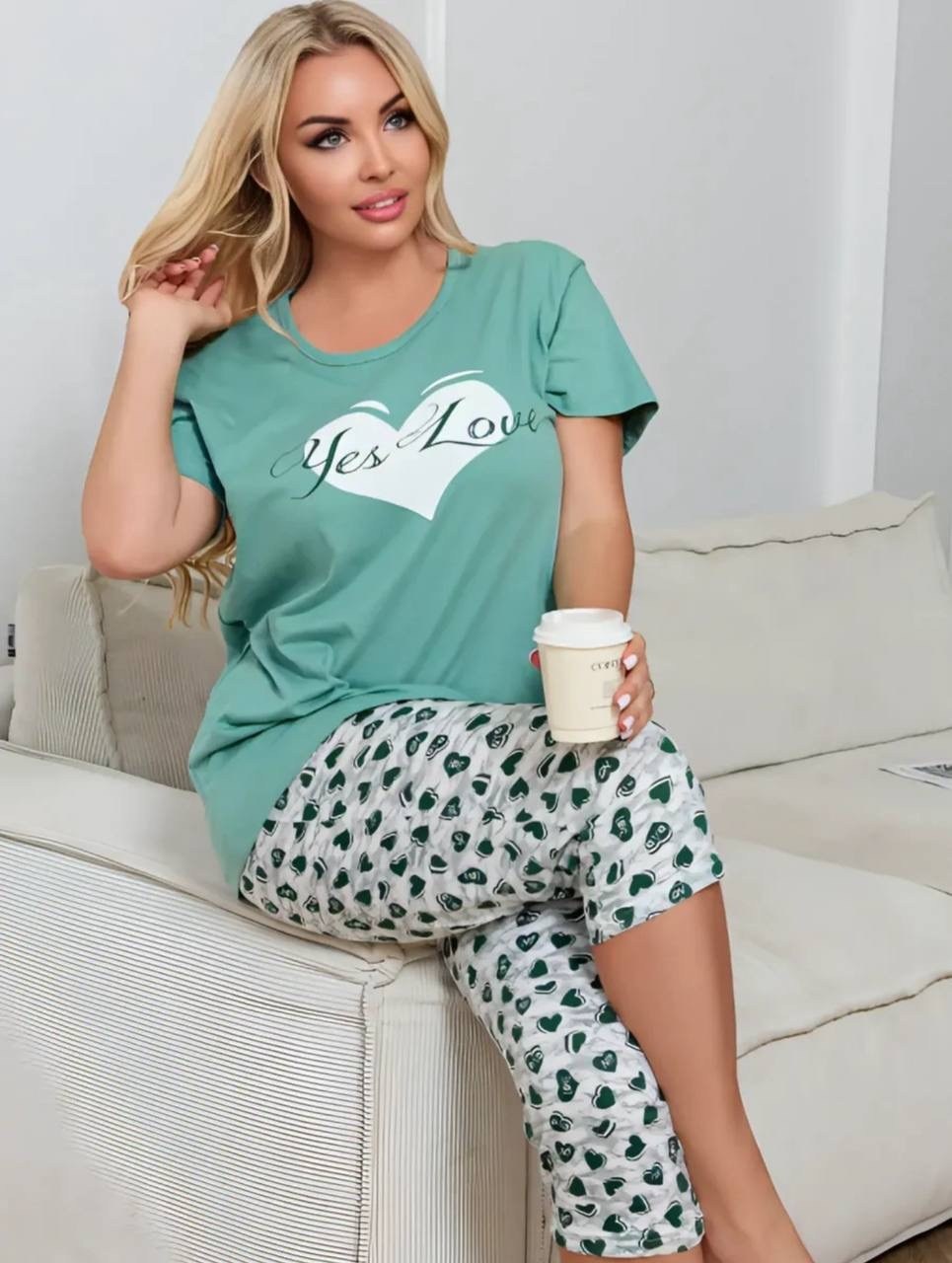 пижама с бриджами хлопок трикотажная хб lavilux,женская пижама с бриджами,пижама с бриджами трикотажная samaя,пижама с бриджами,пижама с бриджами костюм домашний