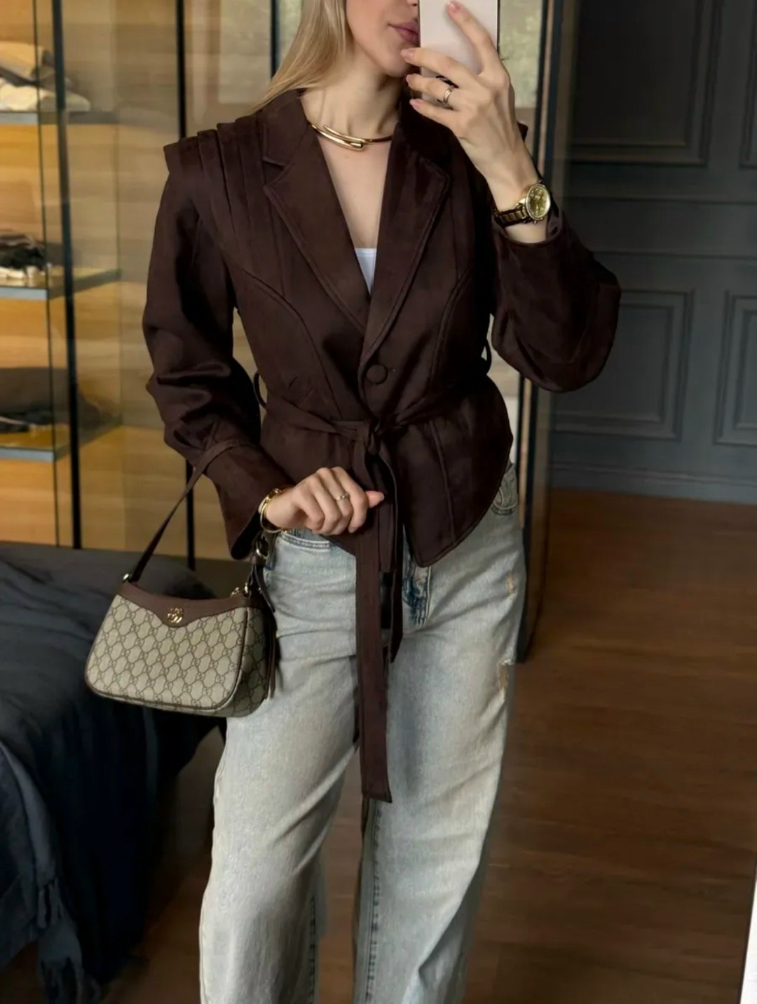 пиджак с завязками,куртка женская,коричневая куртка,пиджак,замшевая куртка