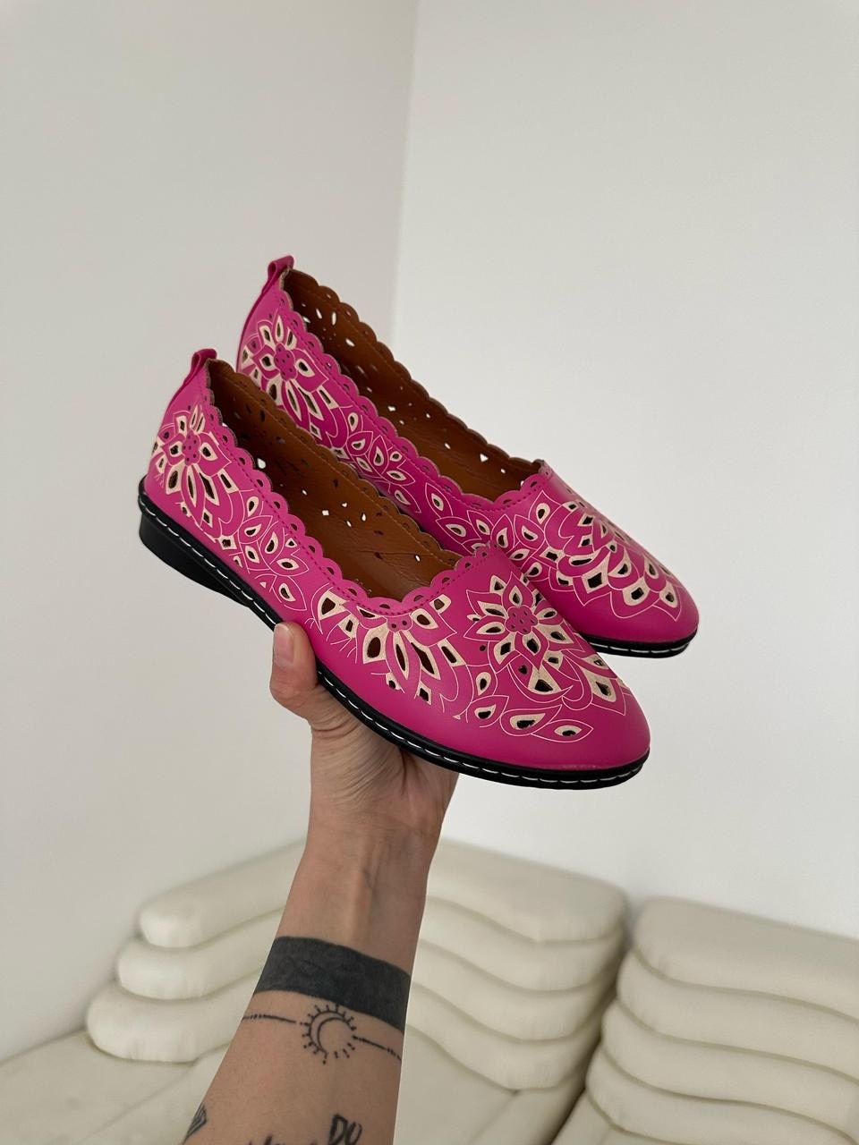 ,балетки кожаные с перфорацией женские,летние балетки с перфорацией,туфли женские, женская