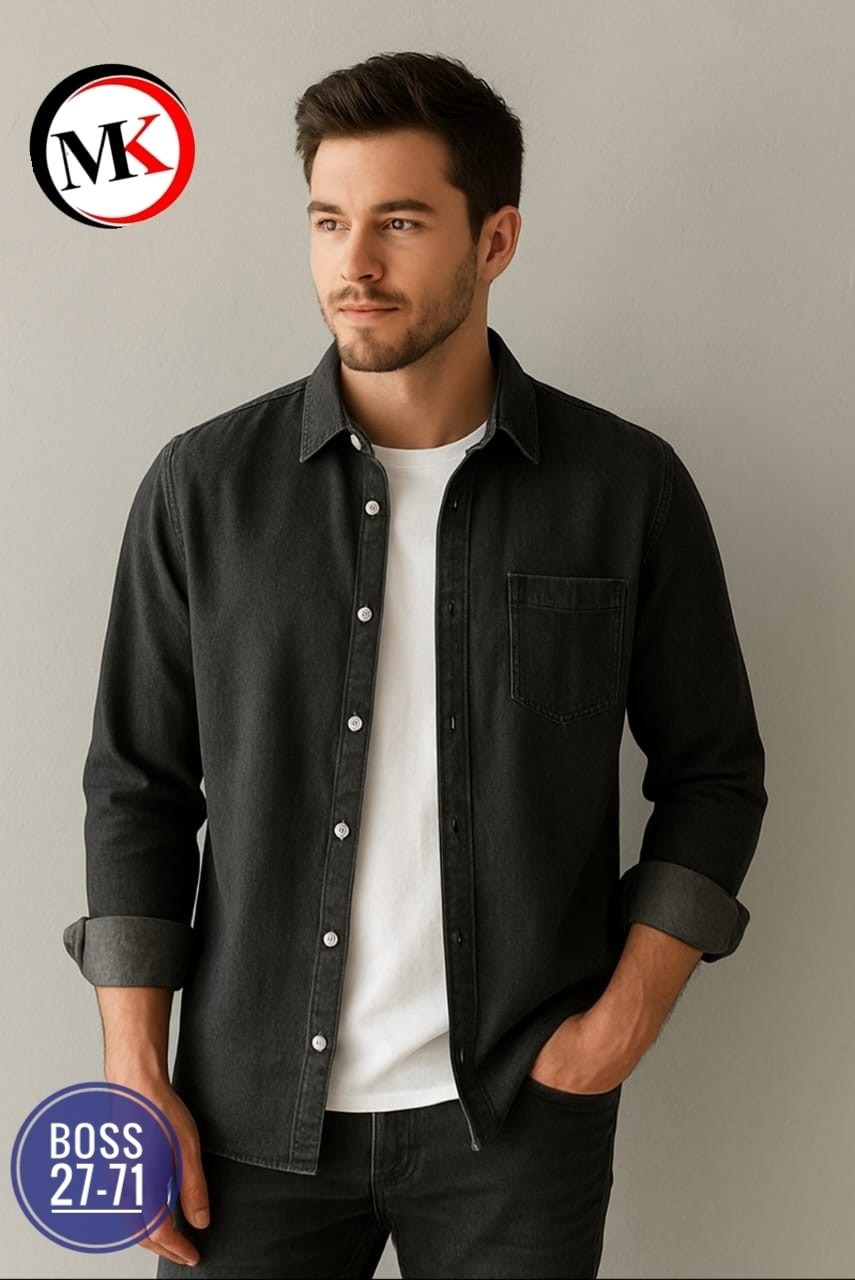 мужская джинсовая рубашка,облегающая джинсовая синяя мужская рубашка с длинным рукавом и одним карманом с клапаном tudors,повседневная рубашка,джинсовая рубашка,мужская мода