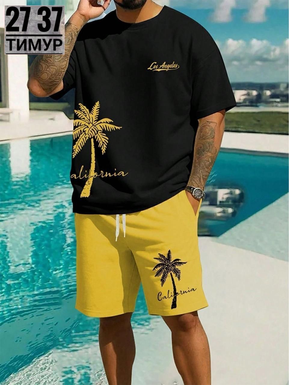 спортивный костюм летний мужской,костюм шорты футболка мужской,футболка и шорты комплект,летний костюм футболка шорты,костюм с принтом