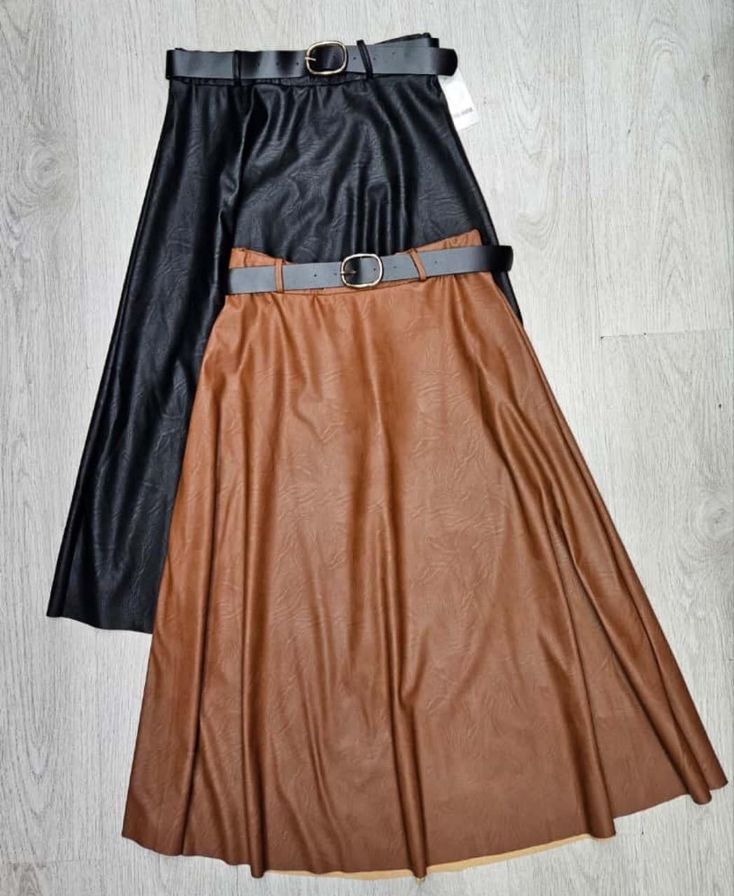юбка из искусственной кожи,кожаные юбки,юбка из экокожи,однотонная расклешенная юбка из искусственной кожи с поясом shein,женская длинная юбка из искусственной кожи с