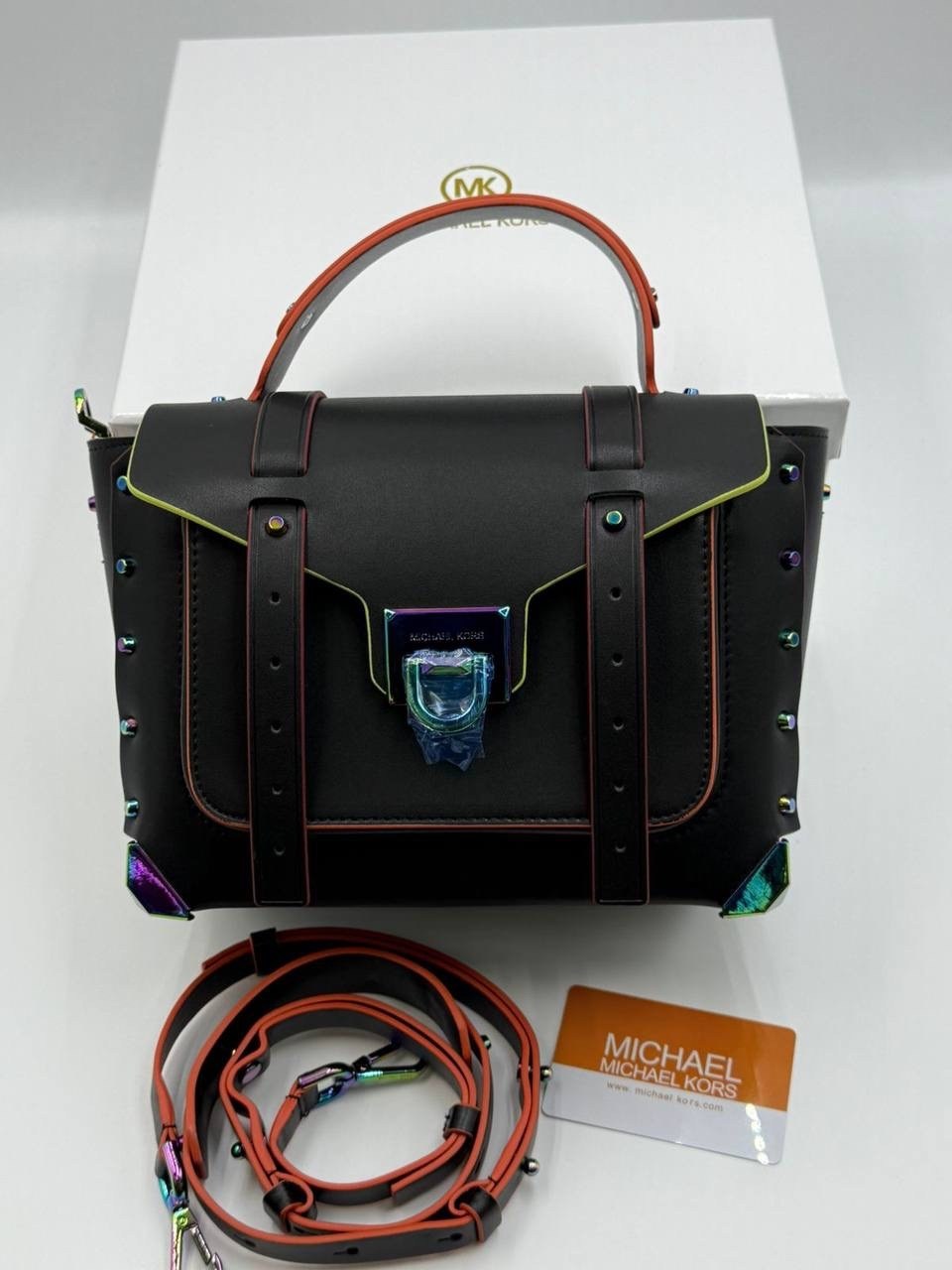 сумка,кожаная сумка-портфель michael kors manhattan средней контрастной отделки,сумка michael kors manhattan,женская сумка michael kors manhattan,сумка michael kors