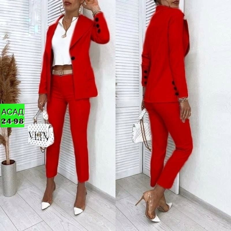 костюм женский брючный,женский костюм двойка,женский костюм,женский красный костюм-двойка,красный костюм женский брючный