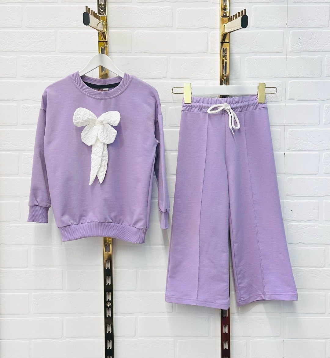 костюм с брюками,костюм для девочки (джемпер, брюки) цвет сиреневый рост 128-134 см,флисовые костюмы,комплект джемпер,одежда для девочек