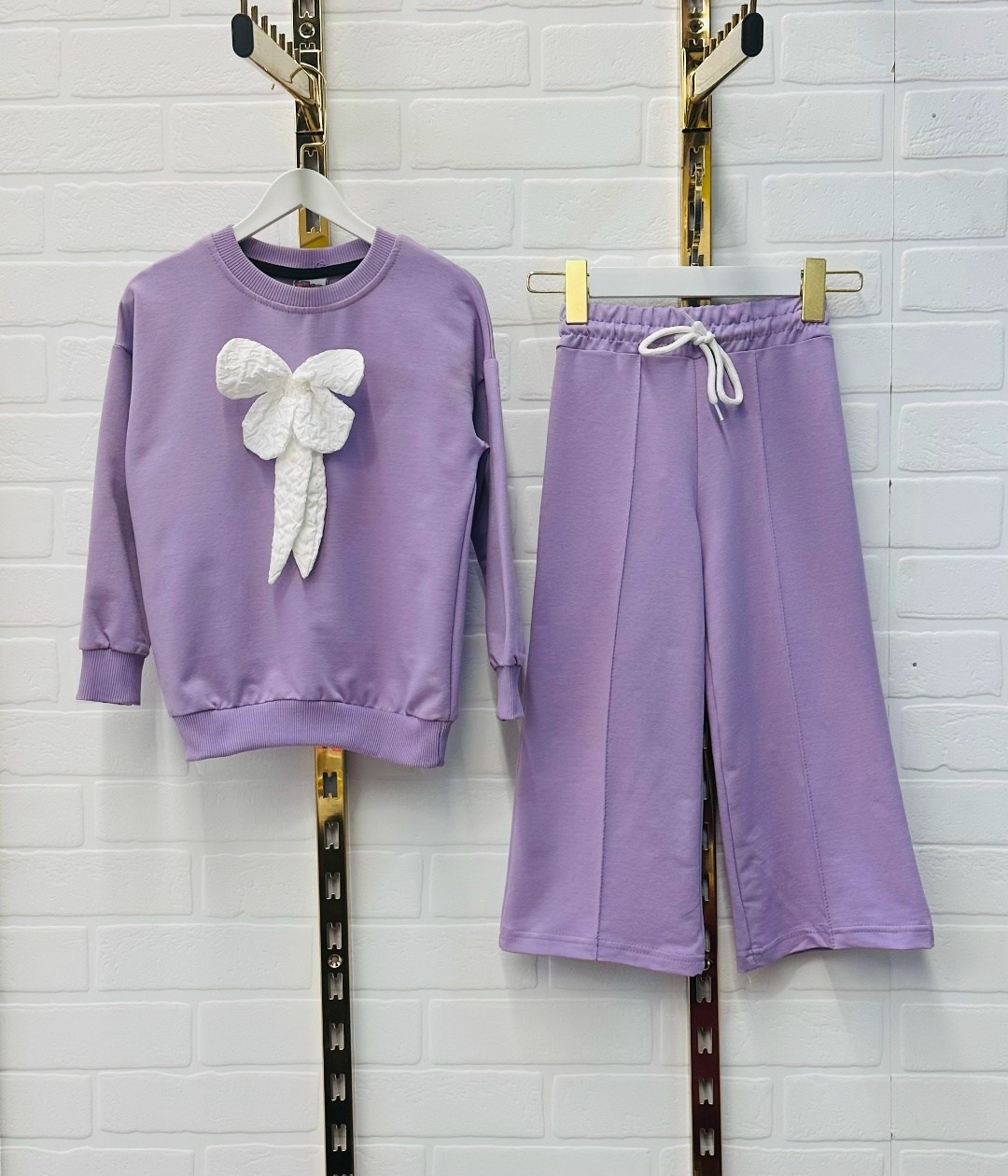 костюм с брюками,костюм для девочки (джемпер, брюки) цвет сиреневый рост 128-134 см,флисовые костюмы,комплект джемпер,одежда для девочек