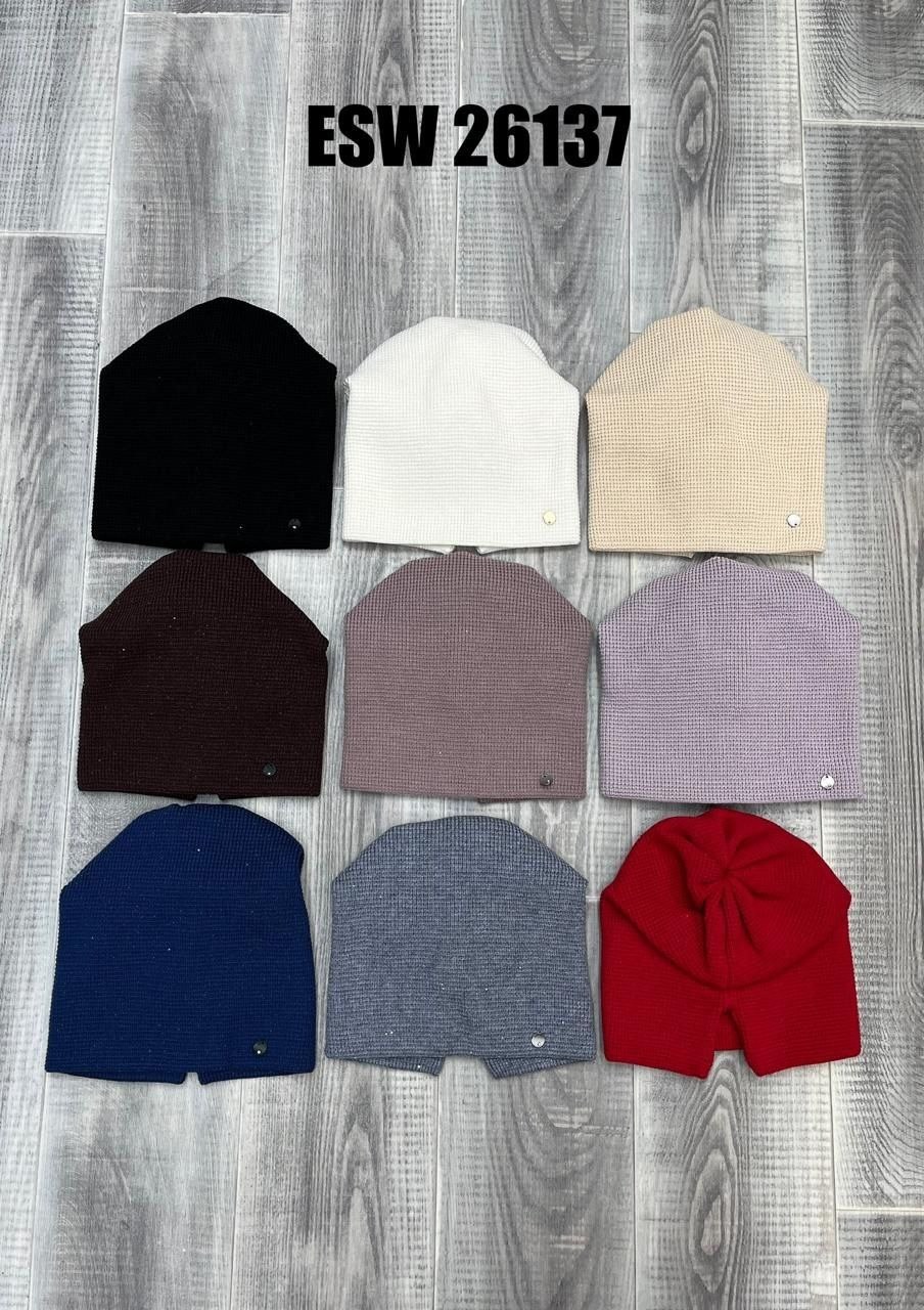 шапка одинарная с кашемиром esw 25587,шапка женская,женская вязаная шапка,шапка вязаная,шапка бини женская