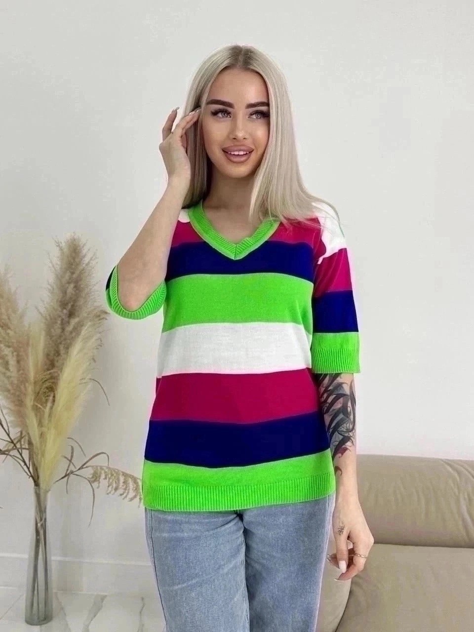 женская кофта в полоску,кофта с коротким рукавом трикотажная,стильная кофта,кофта женский,кофта с короткими рукавами