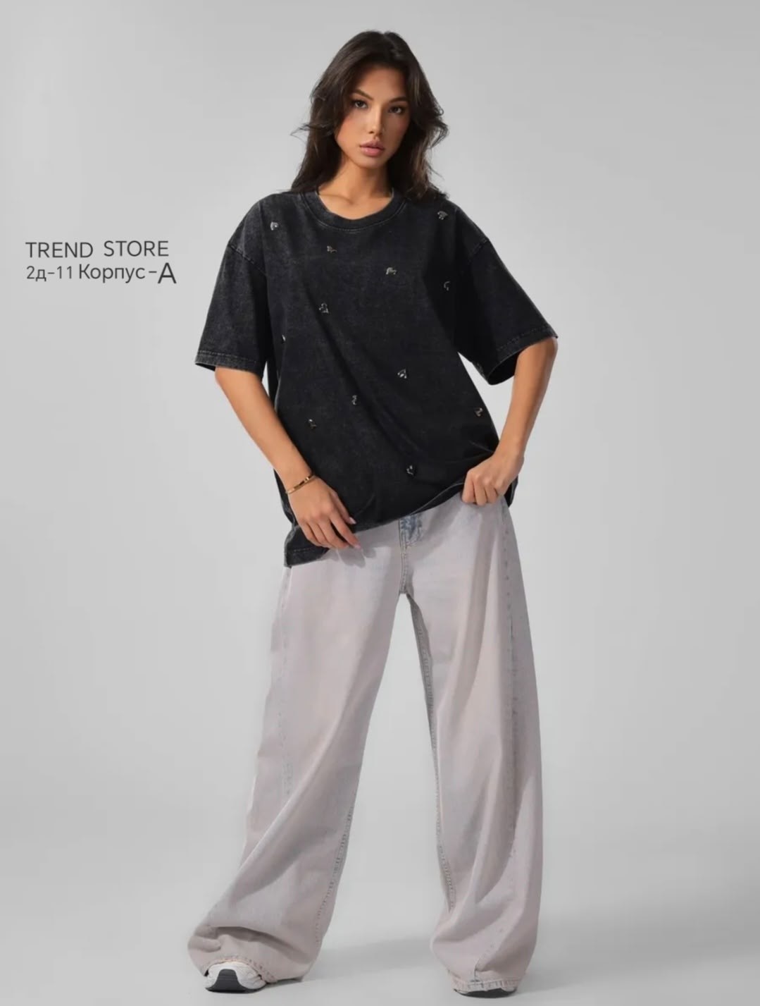 футболка оверсайз со стразами камнями серая mesale,футболка оверсайз варенка со стразами серая варенка micca,футболки женская оверсайз,футболка варенка оверсайз,футболки женская