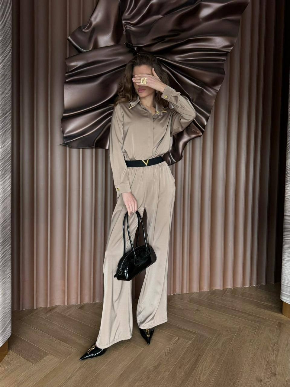 костюм женский элегантный,шелковый костюм,элегантный женский костюм из 2 предметов 2026 года,костюм брючный шелковый,атласный костюм