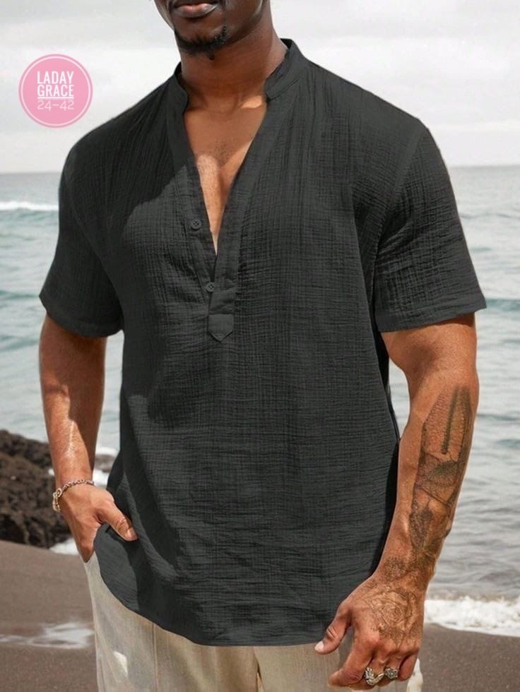 рубашка льняная мужская,льняная рубашка,рубашка льняная мужская с коротким рукавом,мужская повседневная рубашка,рубашка мужская с короткими рукавами