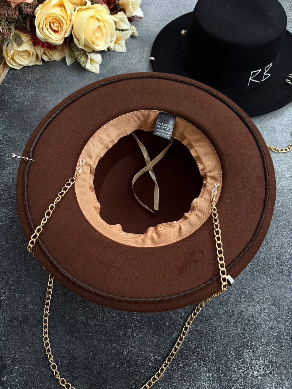 шляпа с цепочкой,шляпа фетровая с цепочкой,шляпа с цепочкой черная женская,шляпа женская фетровая канотье с декором и цепочкой черная,женская фетровая шляпа