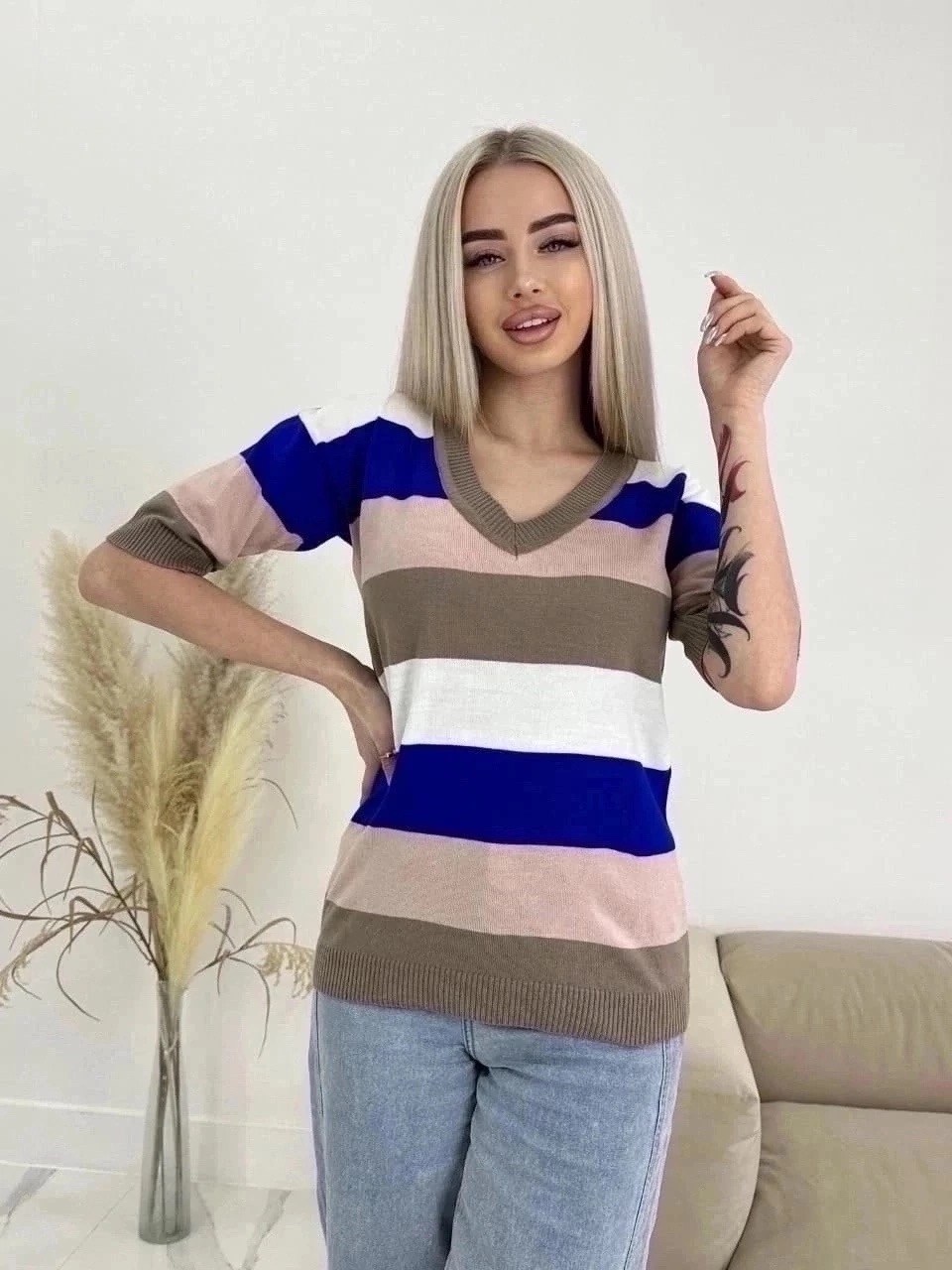 женская кофта в полоску,кофта с коротким рукавом трикотажная,стильная кофта,кофта женский,кофта с короткими рукавами