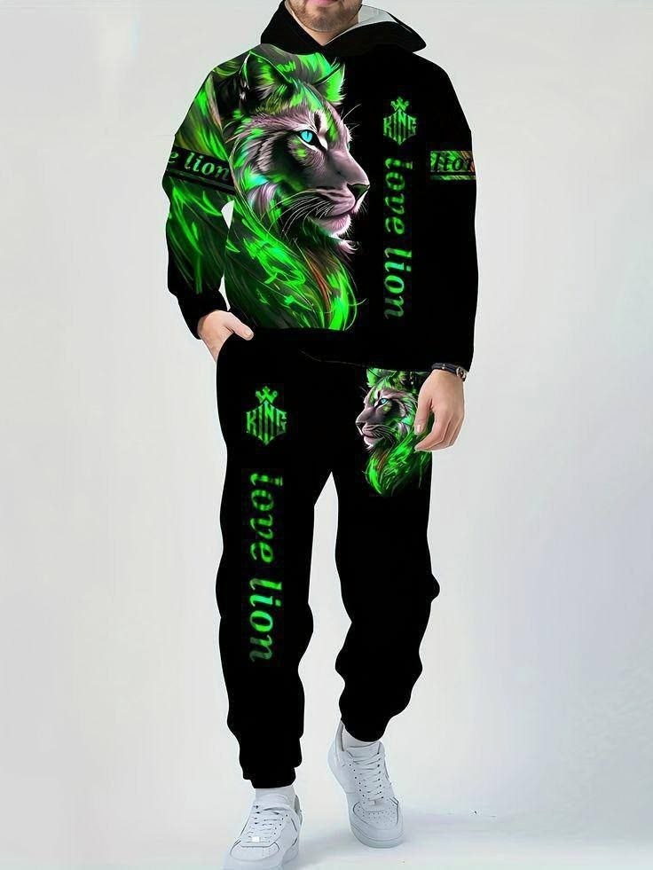 спортивные костюмы мужские,мужская толстовка с капюшоном,спортивный костюм с тигром мужской,костюм спортивный мужской с 3d-принтом льва,спортивные костюмы