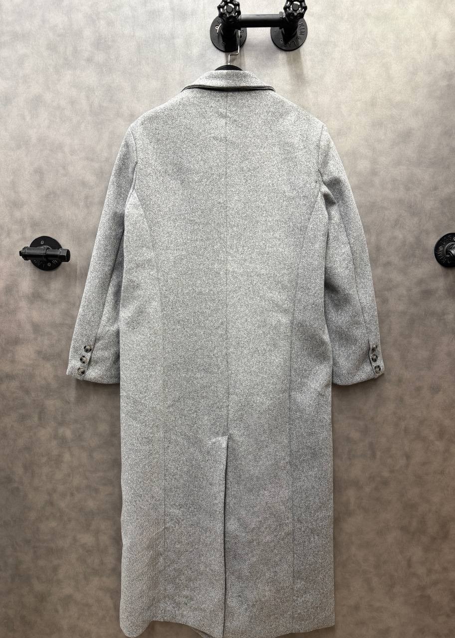 женское длинное серое пальто с лацканами,пальто оверсайз и пальто-кокон,оверсайз пальто,серые пальто,шерстяное пальто