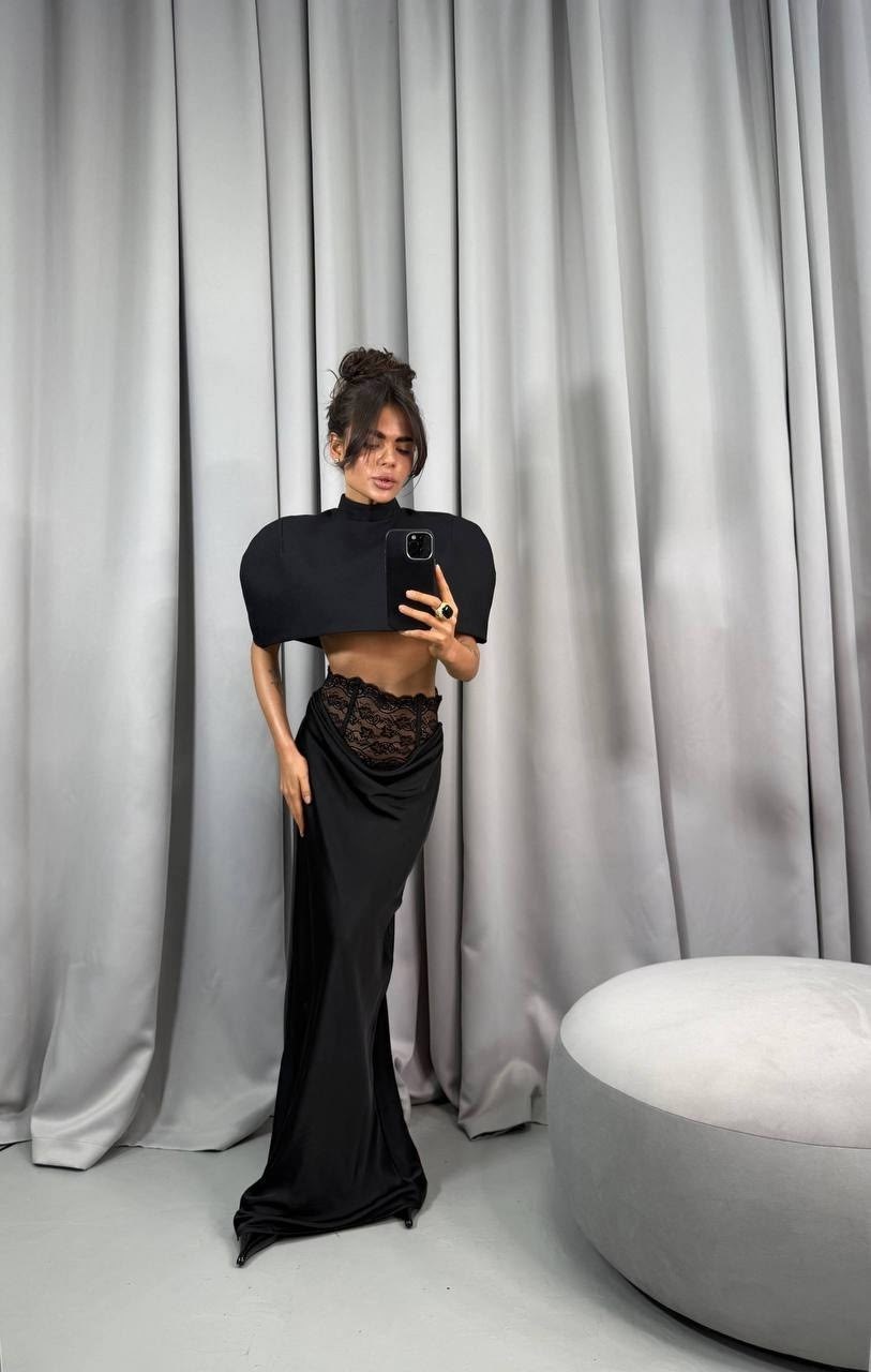 платье вечернее,стильный наряд,комплекты с юбками,костюм шелковый летний вечерний топ с юбкой