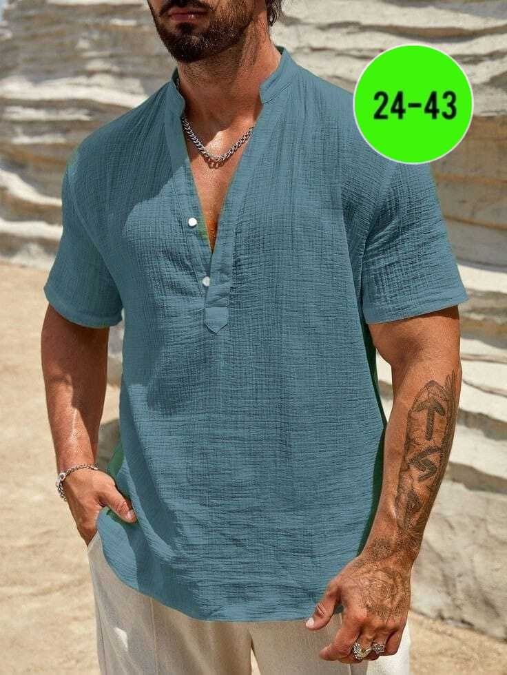 рубашка льняная мужская,рубашка мужская с короткими рукавами,мужская повседневная рубашка,рубашка мужская,повседневная рубашка