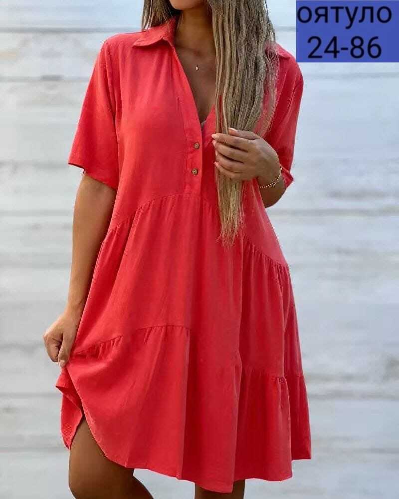 женское летнее повседневное свободное платье,летнее женское платье,красное летнее платье,платье женская,летнее платье