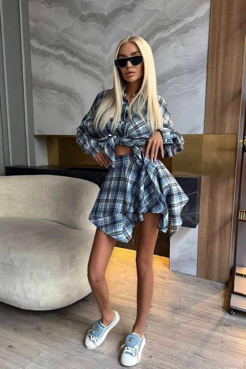 костюм юбка с рубашкой,костюм в клетку,костюм в клетку с юбкой,женский костюм,костюм стильный