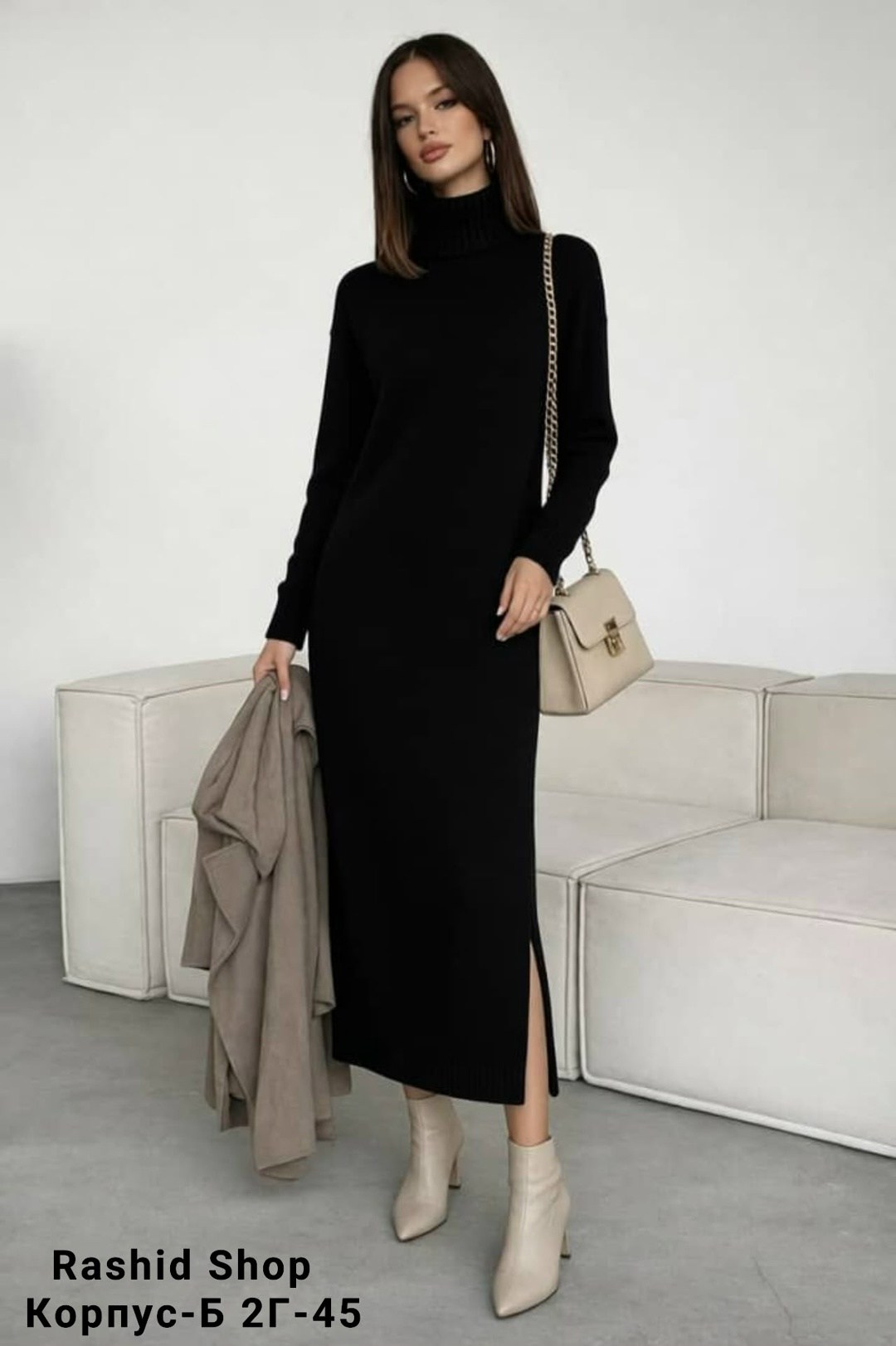 серое длинное платье-гольф из ангоры,серое длинное платье-гольф из ангоры issa plus,трикотажное платье,шерстяное платье,вязаное платье