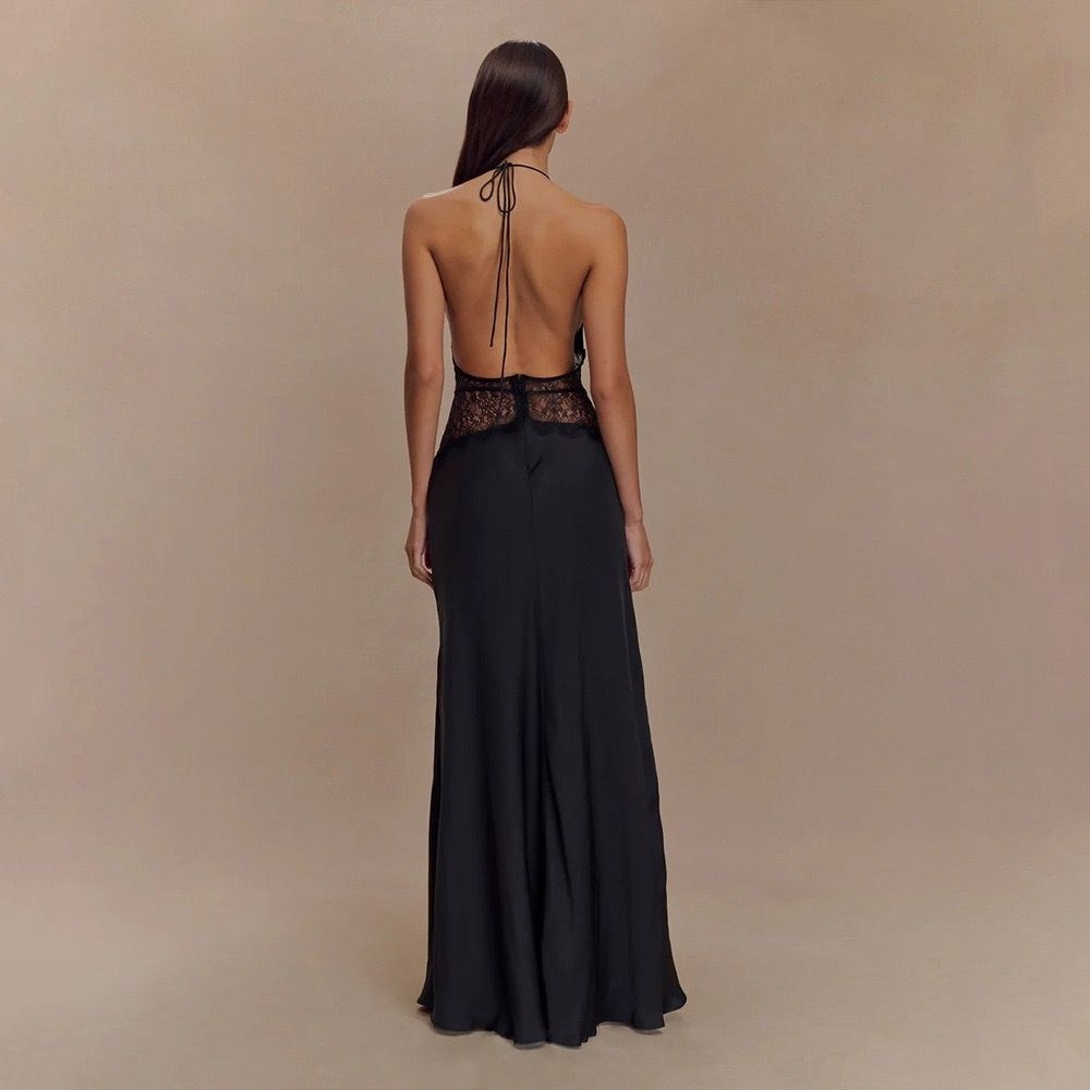 платье кружевное,шоколадное платье-комбинация миди с кружевом и вырезом на шее topshop,платье с кружевной отделкой от мими never fully dressed, коричневый,коричневое платье,кружевное макси-платье-комб