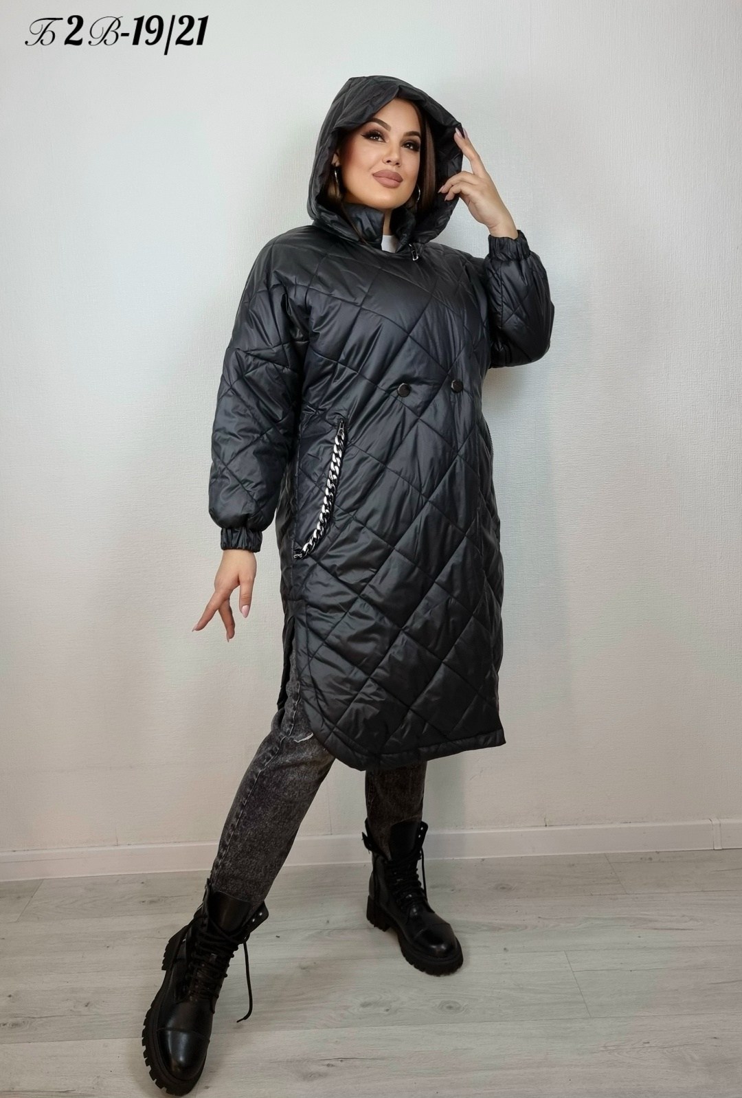 демисезонная куртка,женская демисезонная куртка,куртка удлиненная,куртка стеганая с капюшоном оверсайз,куртка