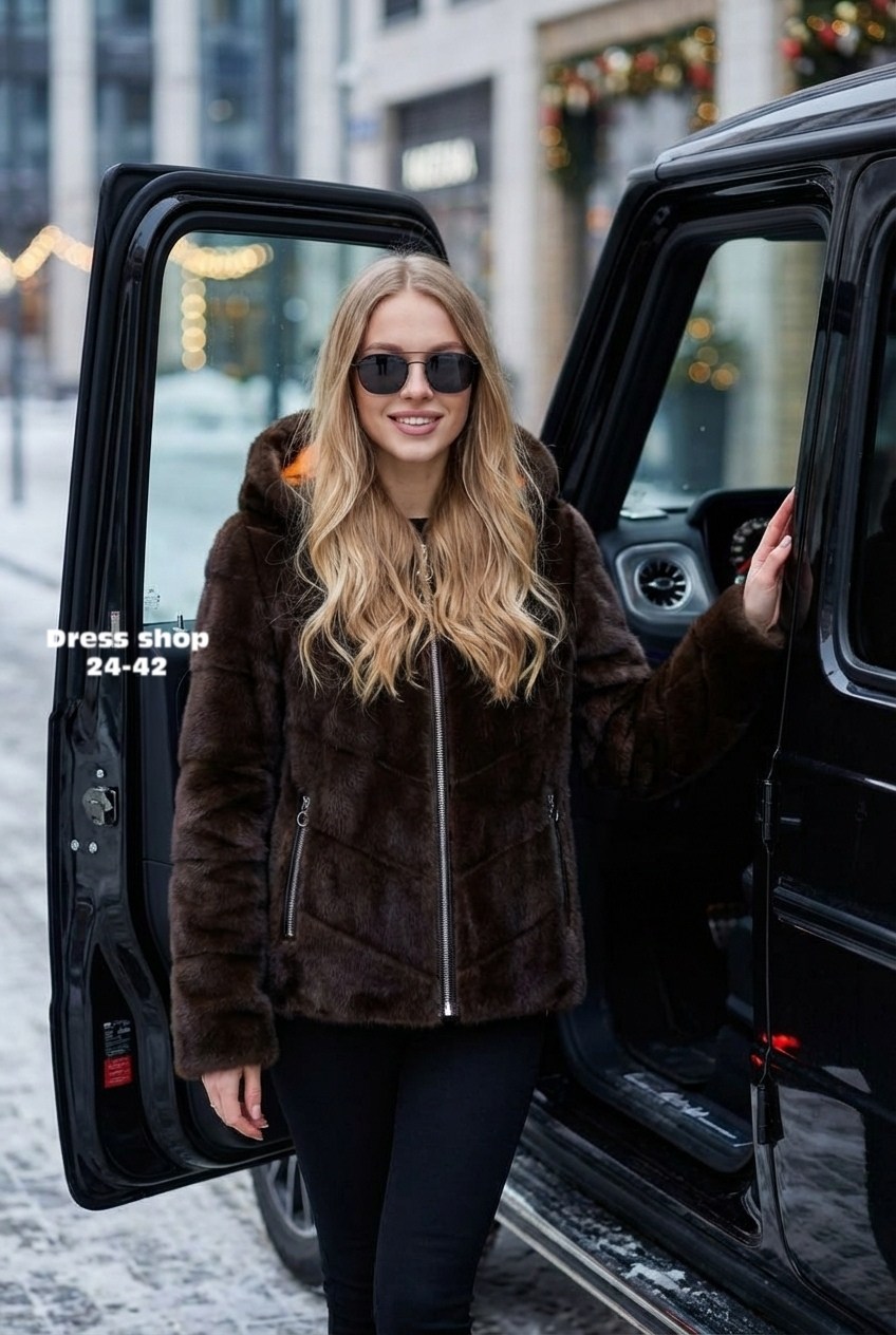шуба из мутона,шуба из мутона с капюшоном коричневого цвета мосмеха,мутоновая шуба автоледи,полушубок из эко меха,шуба автоледи из норки