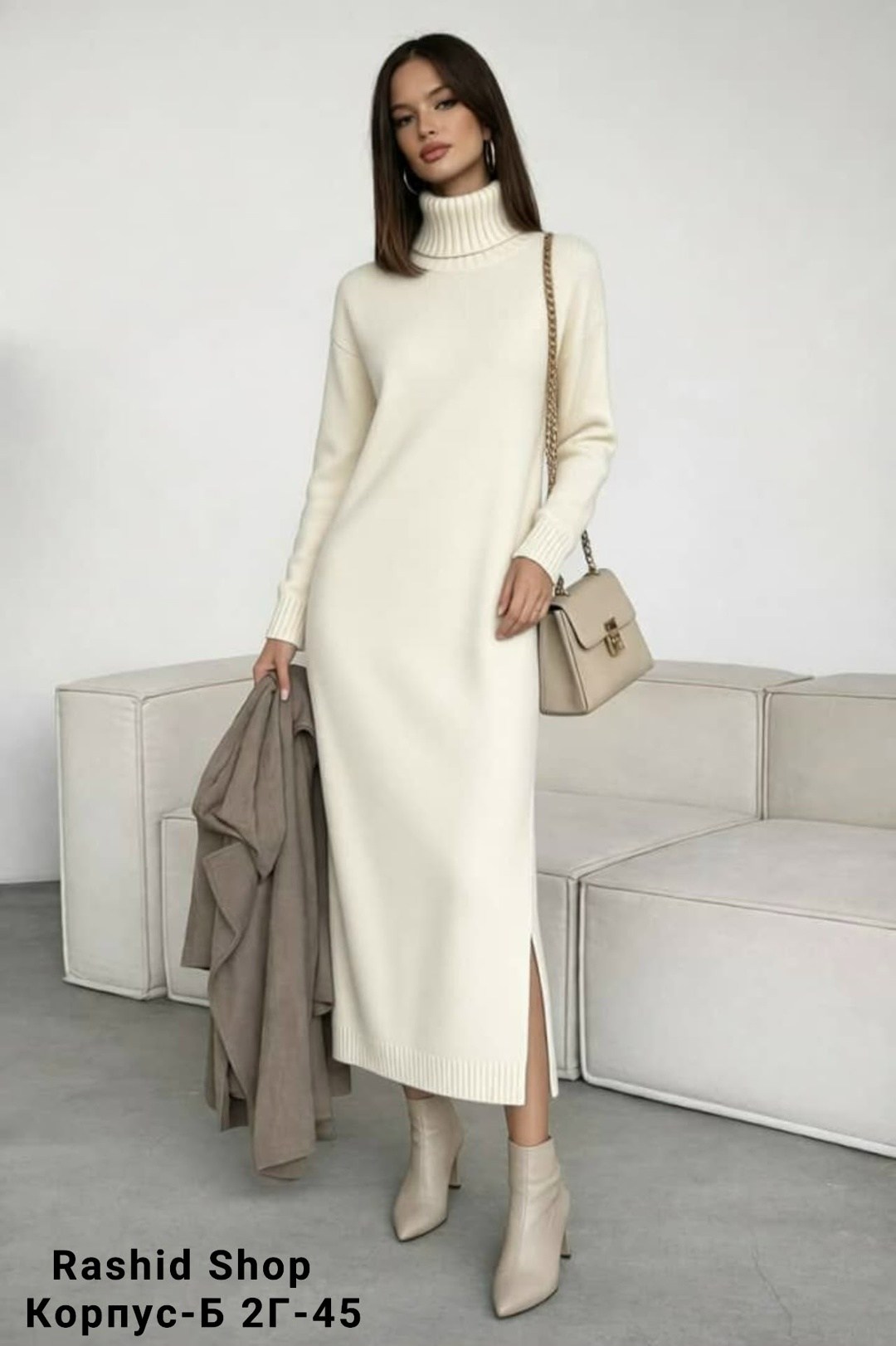 серое длинное платье-гольф из ангоры,серое длинное платье-гольф из ангоры issa plus,трикотажное платье,шерстяное платье,вязаное платье